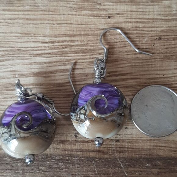 Lampwork Glass Ocean Spree Drop Earrings — Wicked Obscura  Lampwork Glass Spree Drop Earrings